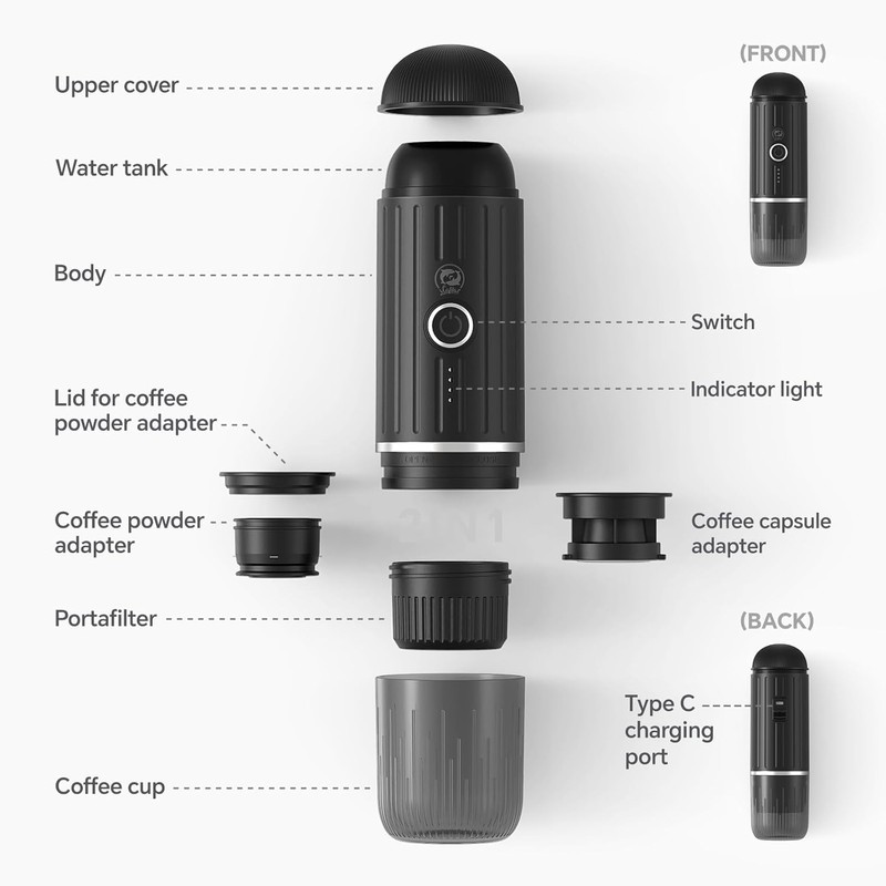 i Cafilas Portable Electric Espresso Coffee Maker Electric Coffee Machine