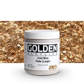 Golden Heavy Body Acrylic 8 oz Jar - Gold Mica Flake Large