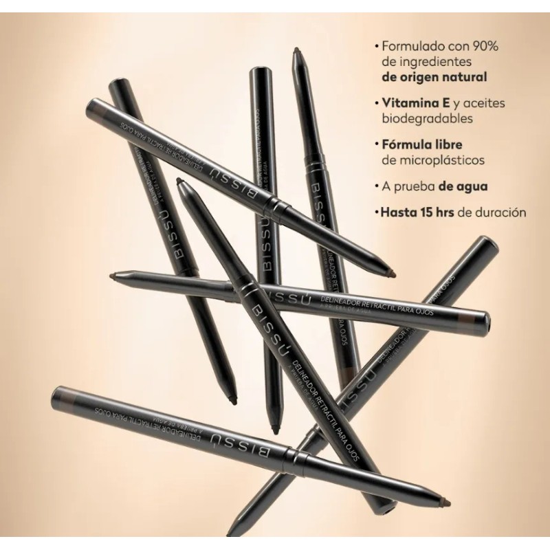 Pack 12pz Lápiz Delineador Retráctil Bissú Negro Original