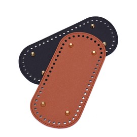 Yayatty 8 PCS Purse Base for Crochet, 2 Size PU Leather Bag Basket Bottom Oval Base with Hole for DIY Knitting Shoulder Bag Kit Craft Making Accessories Supplies