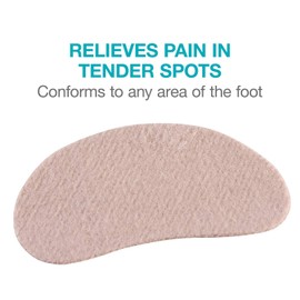 Steins Moleskin Metatarsal Pads, Pre-Cut Foot Pads, Blister Pads, Moleskin Ball of Foot Pads, Adhesive Blister Pads, Callus, Heel, Corns, Kidney Shaped, 3 1/2", 100 Count