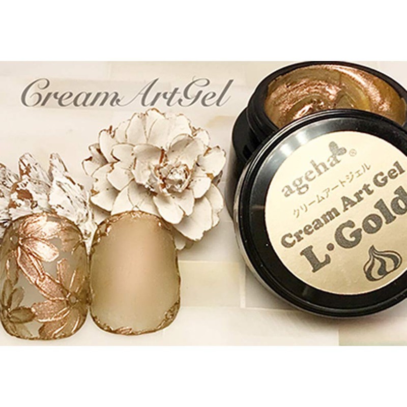 ageha Cream Art Gel, 0.1 oz (2.7 g), L, Gold,