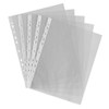 100 X A4 Clear Plastic Punch Punched Pockets FOLDERS Filing