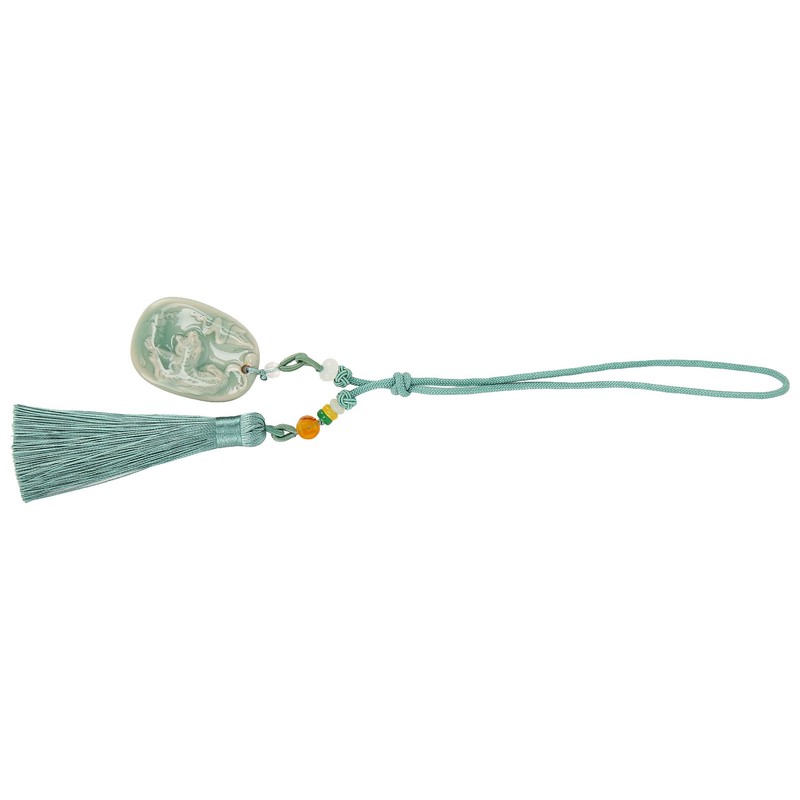 Tassel Pendant Chinese Zodiac Pattern DIY Porcelain Beads Light Weight