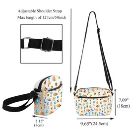 CMNIM Cartoon Bear Crossbody Purse Bear Lover Gifts for Women Friends Cartoon Fans Gift Funny Poor Bear Crossbody Travel Bag