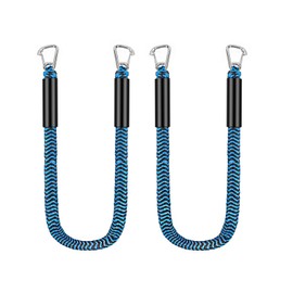 NIUTRIP 4FT Bungee Dock Line with Double Hooks,Premium Boat Accessories,Dock Lines for Secure Mooring of Boat, PWC, Jet Ski, Pontoon, Kayak, Canoe, and Power Boat (Blue&Black)