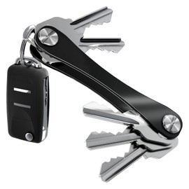 ChiiGe Key Organizer Keybar Key storage Key Holder Keychain Keyring KeySmart Belt Key Holder Minimalist Smart Key Chain Minimalist Pocket-Sized EDC Keychain, Loop Piece for Car Fobs, Black, One Size