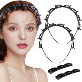ZOKJSW Hairpin Hairstyle, 2 Pieces Hair Accessories Hairband with 2 Pieces Clips, Hairpins Hairdressing Supplies, Headband Hair Holder Hair Jewellery Headband, Headband with Clips, Twist Clip Headband