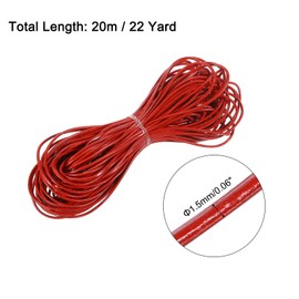 sourcing map Red Leather Cord, Round Leather String Leather Lace Rope for Necklace, Bracelets, Braiding, Jewellery, Crafts,1.5mm x 20m