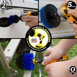 Kayak - Cleaning Supplies - Drill Brush - Boat Accessories - Hull, Deck, Fiberglass, Gel Coat, Carpet, Seats - Spin Brush Kit - Pond Scum, Oily Residue, Weeds, Barnacles, Oxidation - Canoe