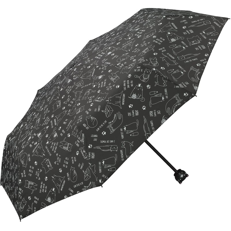 Cute Cat Umbrella Women's Pocket Umbrella Hand Opener with Cat