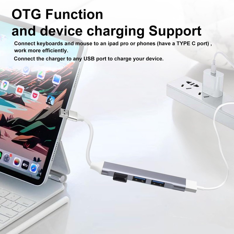 2 USB Hubs, 4-Port USB 3.0 Hub, Ultra-Slim Data Expander,