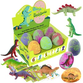 STARYAR Bath Bombs for Kids with Surprise Toys Inside - XXL Dinosaur Eggs Bath Bomb Gift, Kid Safe Spa Bath Fizz Balls Kit, Dinosaur Toys for Boys Girls 3 4 5 6 7 Year, Birthday Gifts for Kids