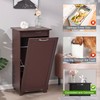 VECELO Tilt Out Kitchen Trash Bin Cabinet, Dog Proof Garbage