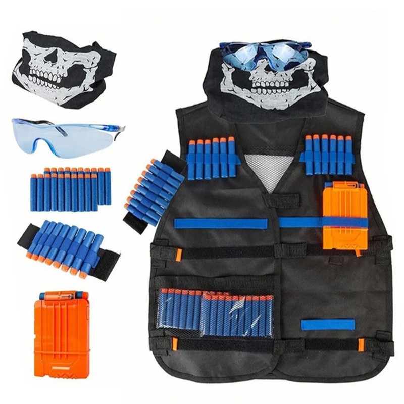 Kids Military Vest Kit Shooting Refill Darts and 6 Dart