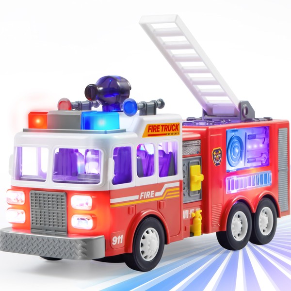 JOYIN LED Fire Truck Toy for Toddlers - LED Projections