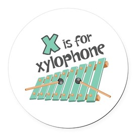 CafePress X is for Xylophone 5.5" Round Car Magnet Magnetic Bumper Display