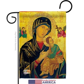 Ornament Collection Faith Our Lady of Perpetual Help Garden Flag Religious Hope Grace Peace Dove Christian Religion Easter Small Decorative Gift Yard House Banner Made in USA 13 X 18.5