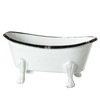 Black and White Bathtub Metal 5.5 x 2.75 Decorative Counterop