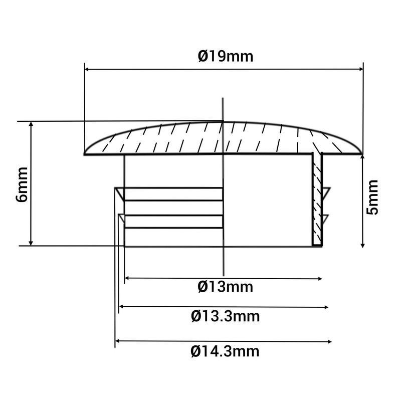 SKIR'CO Pack of 100 Plastic Hole Plugs, 14 mm, Furniture