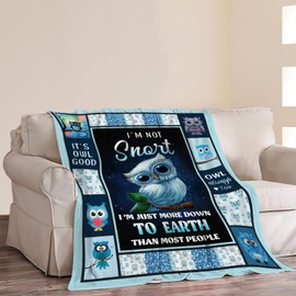 Owl Throw Blanket Owl Lover Gifts for Women Kids Girls Boys Toddler Teen Son Owl Decor for Bedroom Bed Soft Cozy Plush Fleece Warm Flannel All Season Throw Blanket for Couch Sofa 40"X50"