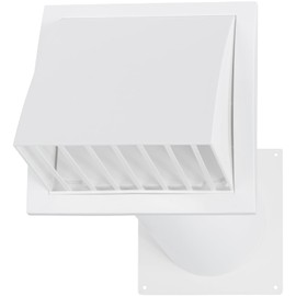 Vent Systems 5" Inch Plastic Adjustable Through Wall Ventilation Kit - Dryer Vent Kit - Ventilation Tube with Exhaust Hood Vent Cover and Duct Connector - Built in Gravity Damper in Exhaust Hood