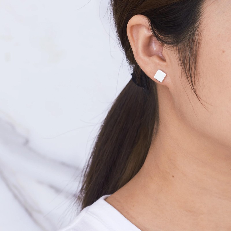 Philip Jones Silver Plated Square Stud Earrings