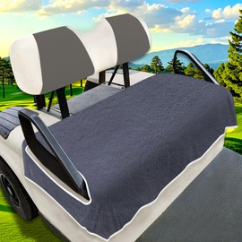 YOKYHOM Golf Cart Seat Covers for 2/4-Seater, Microfiber Seat Towel Blanket, Keeps Seats Cool, Clean & Comfortable, Fits EZGO, Club Car, Yamaha, 51"x31", Grey Black