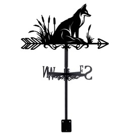 SUPERDANT Weather Vane with Fox Wind Vane Made of Reed Weather Vane Made of Metal for the Garden Decorative Weather Vane for Outdoor Use Animal Wind Direction Indicator