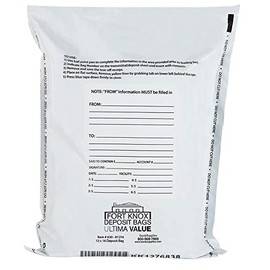 9W x 12H White Value Deposit Bags - Pack of 100
