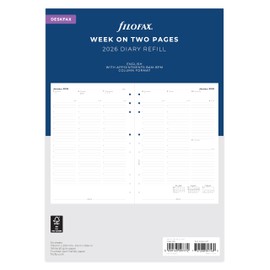 Filofax Deskfax week on two pages with appointments English 2026 diary 26-68612