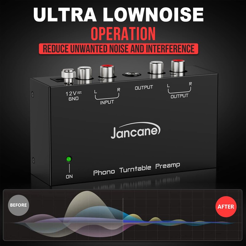 Jancane Phono Preamp for Turntable- Mini Electronic Audio Stereo Phonograph