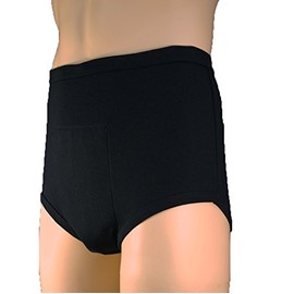 P&S Healthcare's Men's Pouch Pant - 0mls Absorbency - use with Washable or Disposable Pads - Black - Washable and Reusable (XXLarge (45-48" Waist))