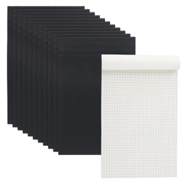 MUKLEI 12 Pack Graph Paper Pad, 5 x 8 Inch Grid Paper Pads, Small Graph Ruled Notepad for Office, Home, 80 Sheets/Pad, Black