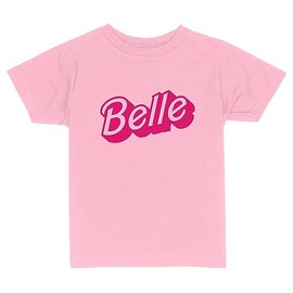 Belle Doll Font Toddler Kids T-Shirt 5T Light Pink