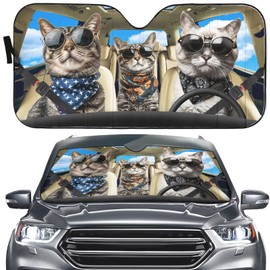 Handsome Bengal Cat Driving Windshield Sunshade Car Front Windshield Sun Shade, Bengal Cat Driver Auto Window Sun Visor Car Accessories Sunshade Cover,Keep Vehicle Cool,Blocks UV Rays