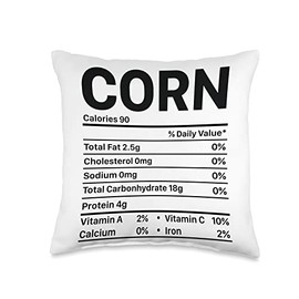 Thanksgiving Corn Calories Menu Thankful Throw Pillow