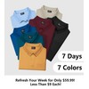ZITY 7 Pack Mens Polo Shirts with Pocket Moisture Wicking