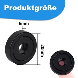 Aenienoe Pack of 18 Magnets 20 mm Neodymium Magnets Extra Strong with Hole 10 kg Magnet for Screwing Strong Magnets for Screwing Pot Magnet for Workshop Furnishings Black