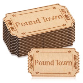 Yinkin 12 Pcs Pound Town Ticket 2" Wood Ticket to Pound Town Sign for Romantic Relationship Wedding Anniversary Dates Valentine's Day Christmas Gifts for Boyfriend Girlfriend Husband Wife Partner