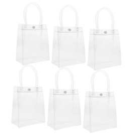 BESPORTBLE 10Pcs present Bags with Handles Transparent Present Packing Tote Bags for Elegant Flower Easy to Use with Button Closure Durable and Stylish