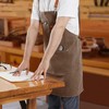Chef's apron, men's and women's canvas apron with 3 pockets