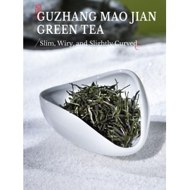 Hezuo GUZHANG Maojian Green Tea Loose Leaf, 100g, High Mountain Handpicked Chinese Green Tea with Bright Liquor, Lasting Aroma & Naturally Sweet, No Additives, 20 DIY Empty Teabags, Tin