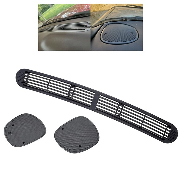 ECOTRIC Dash Defrost Vent Cover& Speaker Grill Set Compatible with 1998-2005 Chevy Chevrolet S10 GMC Jimmy Sonoma Oldsmobile Bravada Blazer
