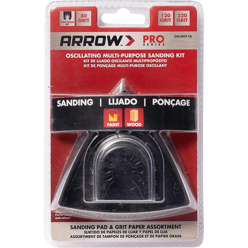 Arrow OSCSKIT-7A Multipurpose Sanding Kit for Oscillating Tools for Wood