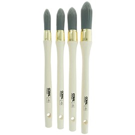 Coral Precision Round Sash Paint Brush Set X 4 Synthetic 15mm,18mm,21mm,25mm