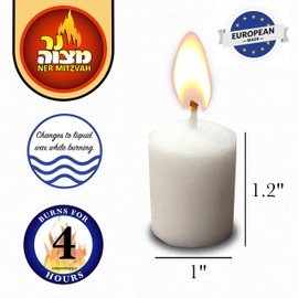 Ner Mitzvah 4 Hour Neironim Candles – Shabbat and Votive Wax Candle – 72 Count