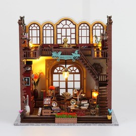 CRIOLPO DIY Miniature Dollhouse Kit, Enchanting Magic Book Store Book Nook Kit, 1:24 Scale Tiny Library House with Detailed Furniture, for Book Lovers and Craft Enthusiasts - Magic Book House