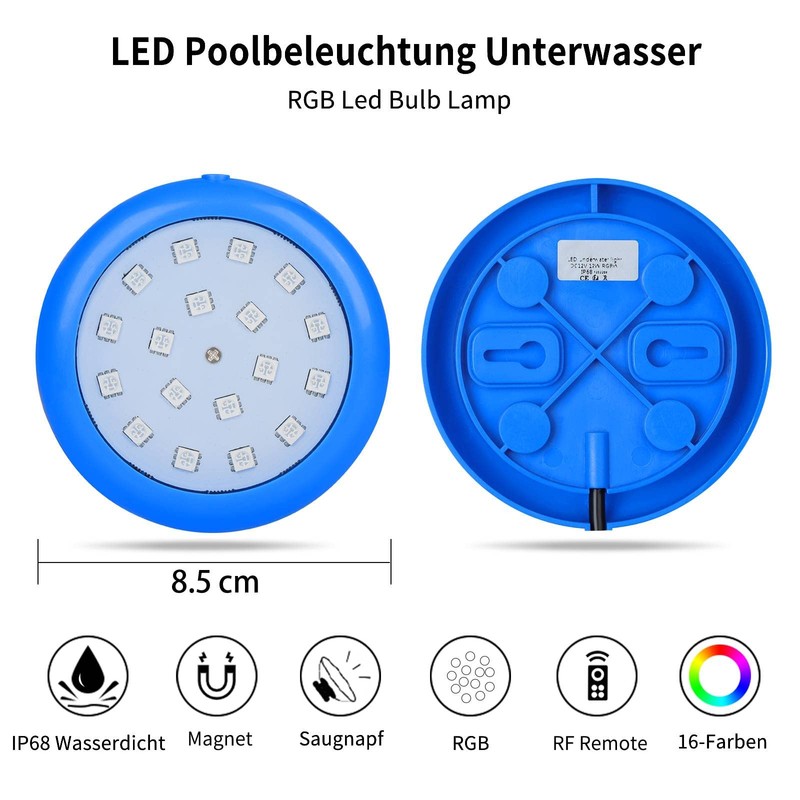 COOLWEST LED Pool Lighting 10 W, RGB Pool Lighting Underwater