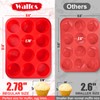 Walfos Muffin Pan Set - 12 Cups Regular Silicone Cupcake